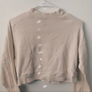 F21 cropped creme mock neck